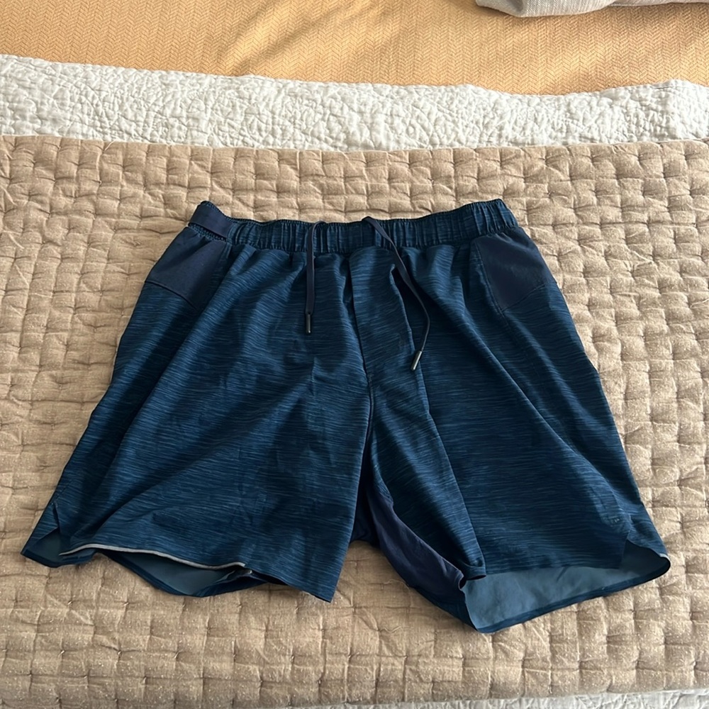 Men’s blue Lululemon athletic shorts
